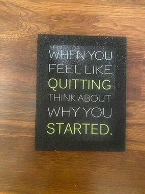 Motivational Wall Art Plaque - Black with Lime Green & White Text
